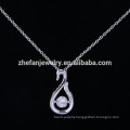 ZheFan latest design heart shaking pendant necklace crystal silver pendant